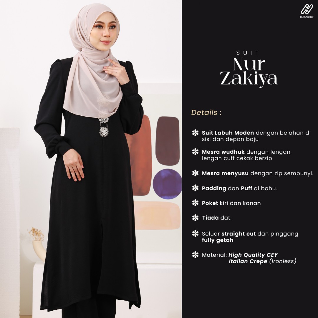 Suit Nur Zakiya - Stone Grey