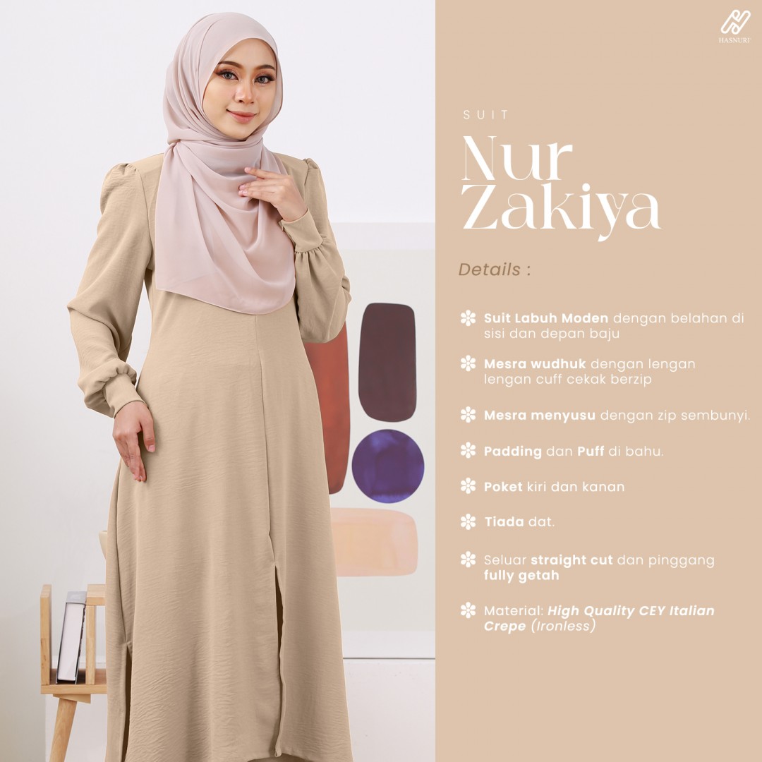 Suit Nur Zakiya - Moss Yellow