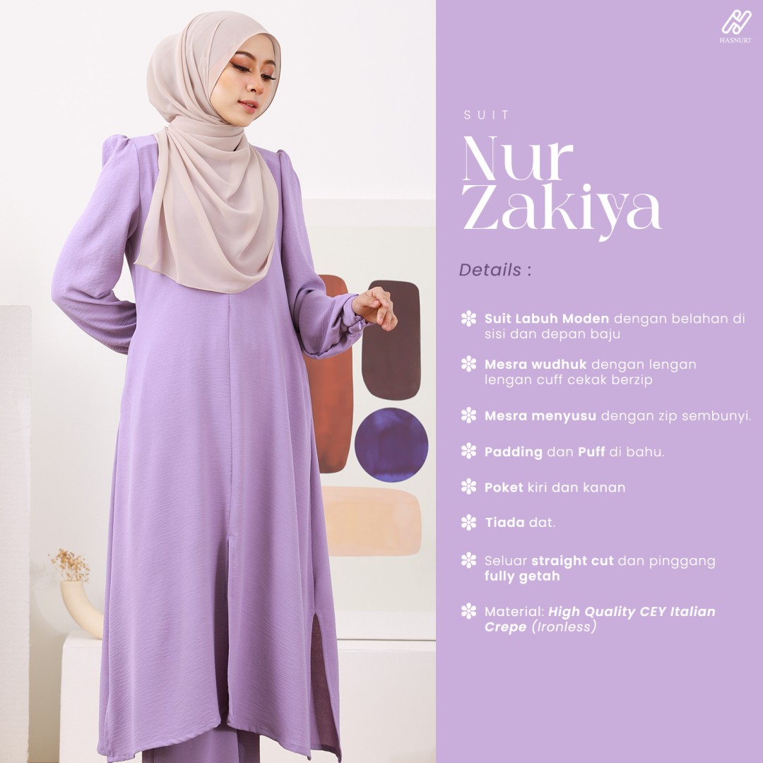Suit Nur Zakiya - Purplish Grey