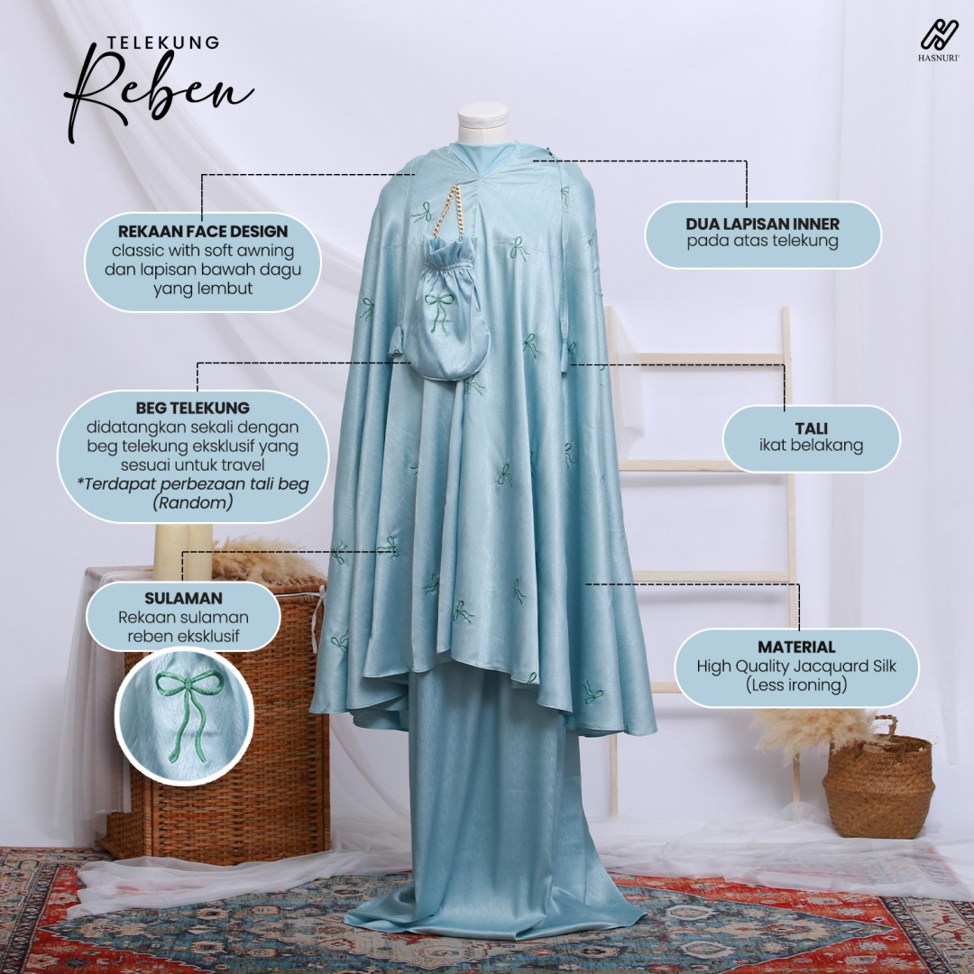 Telekung Reben - Off White V2