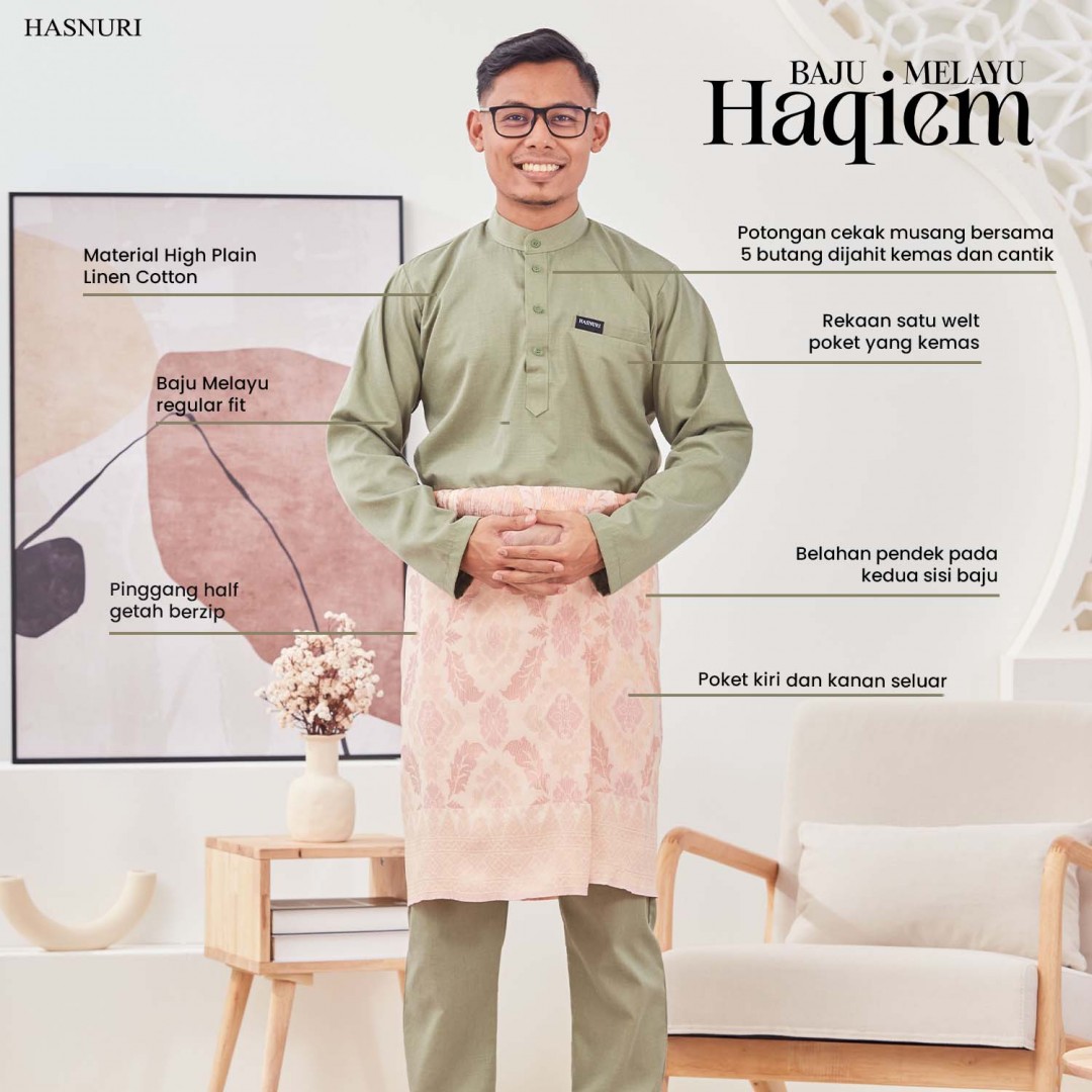 Baju Melayu Haqiem - Turkish Blue