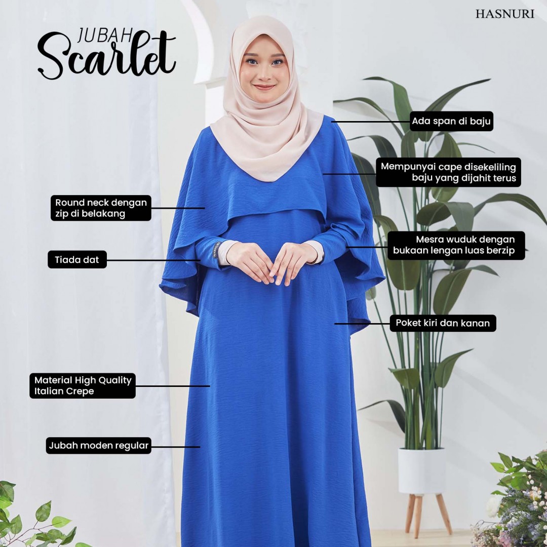 Jubah Scarlet - Royal Blue