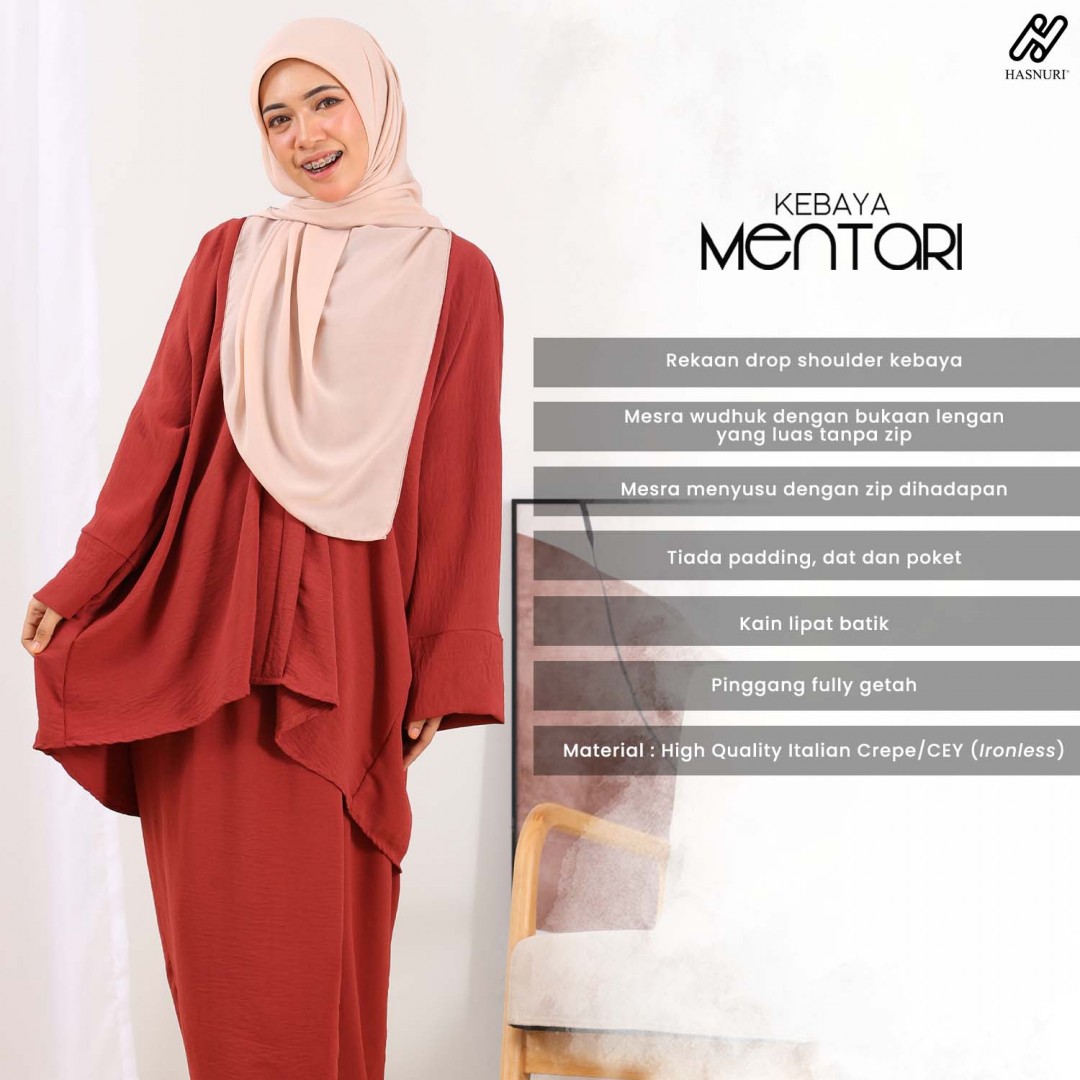 Kebaya Mentari - Brick Red