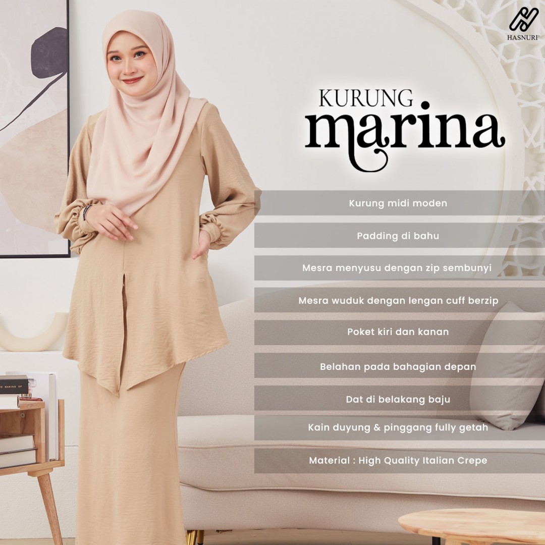 Kurung Marina - Oxford Blue