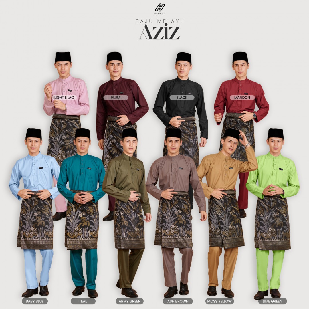 Baju Melayu Aziz - Army Green