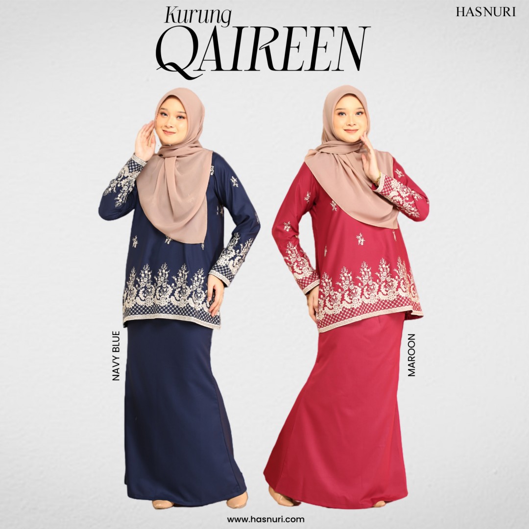 Kurung Qaireen - Maroon
