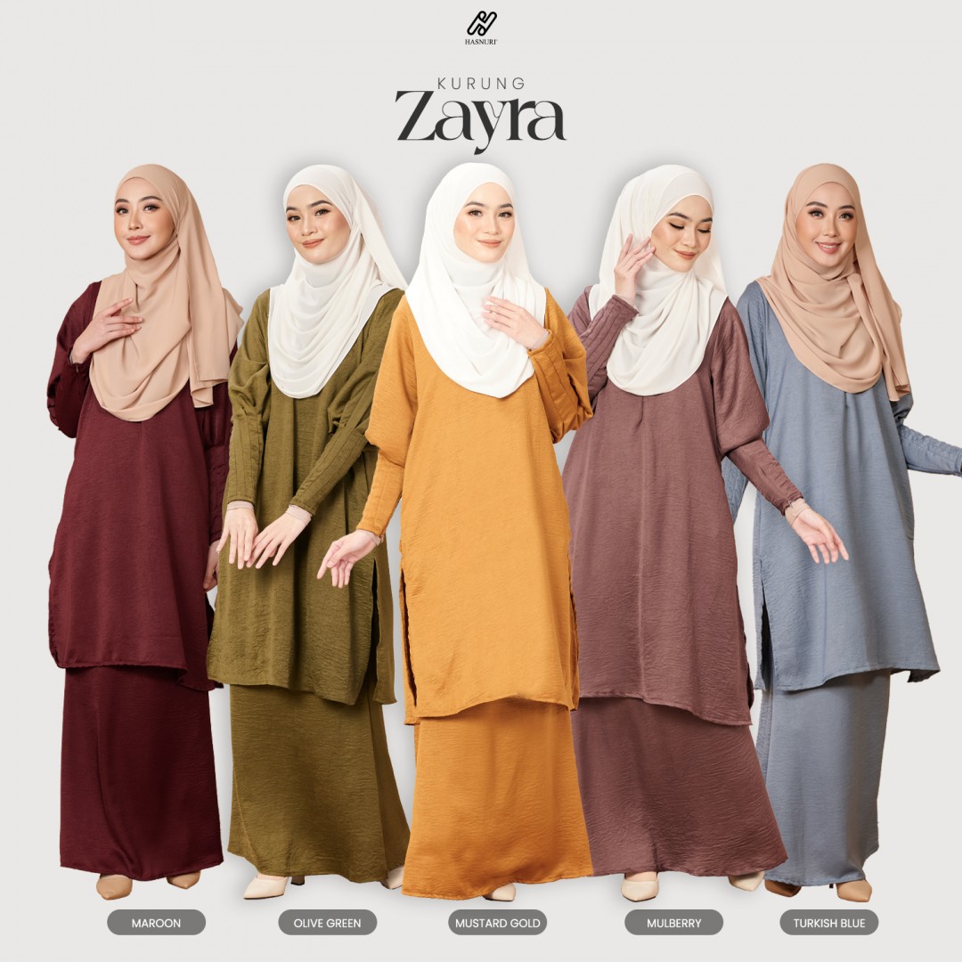 Kurung Zayra - Olive Green