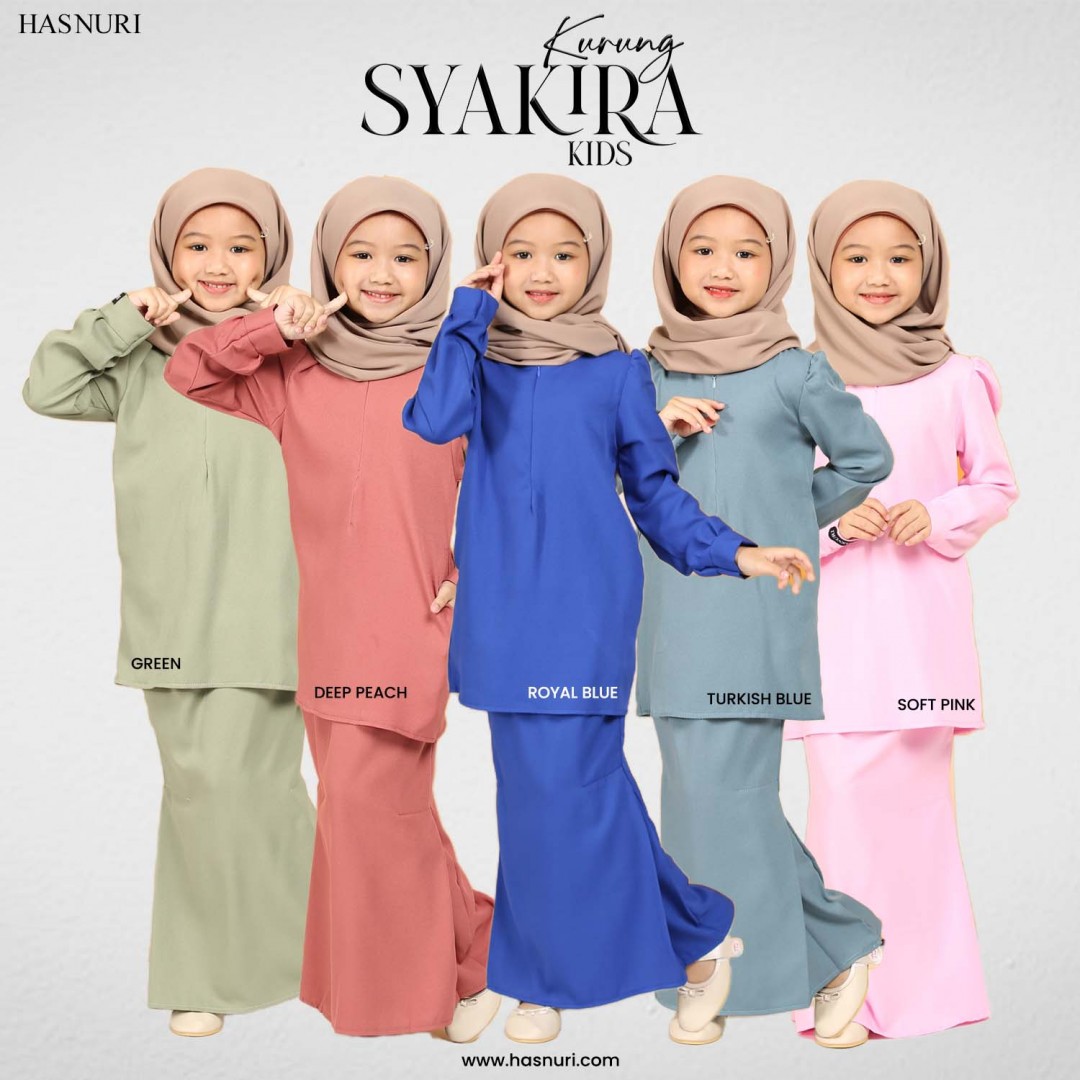 Kurung Syakira Kids - Turkish Blue