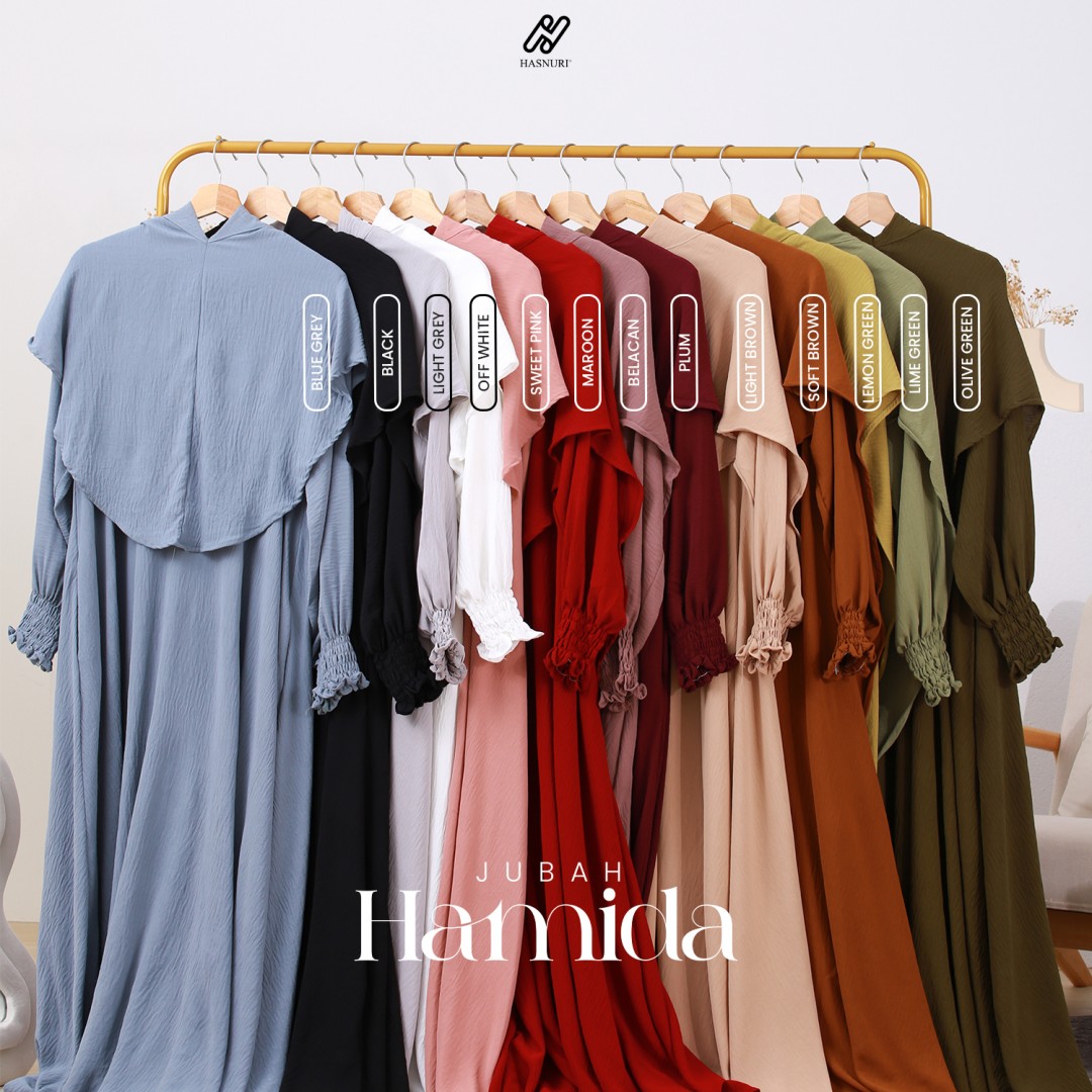 Jubah Hamida - Blue Grey