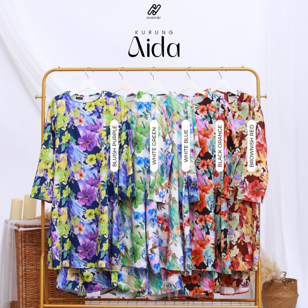 Kurung Aida - Black Orange