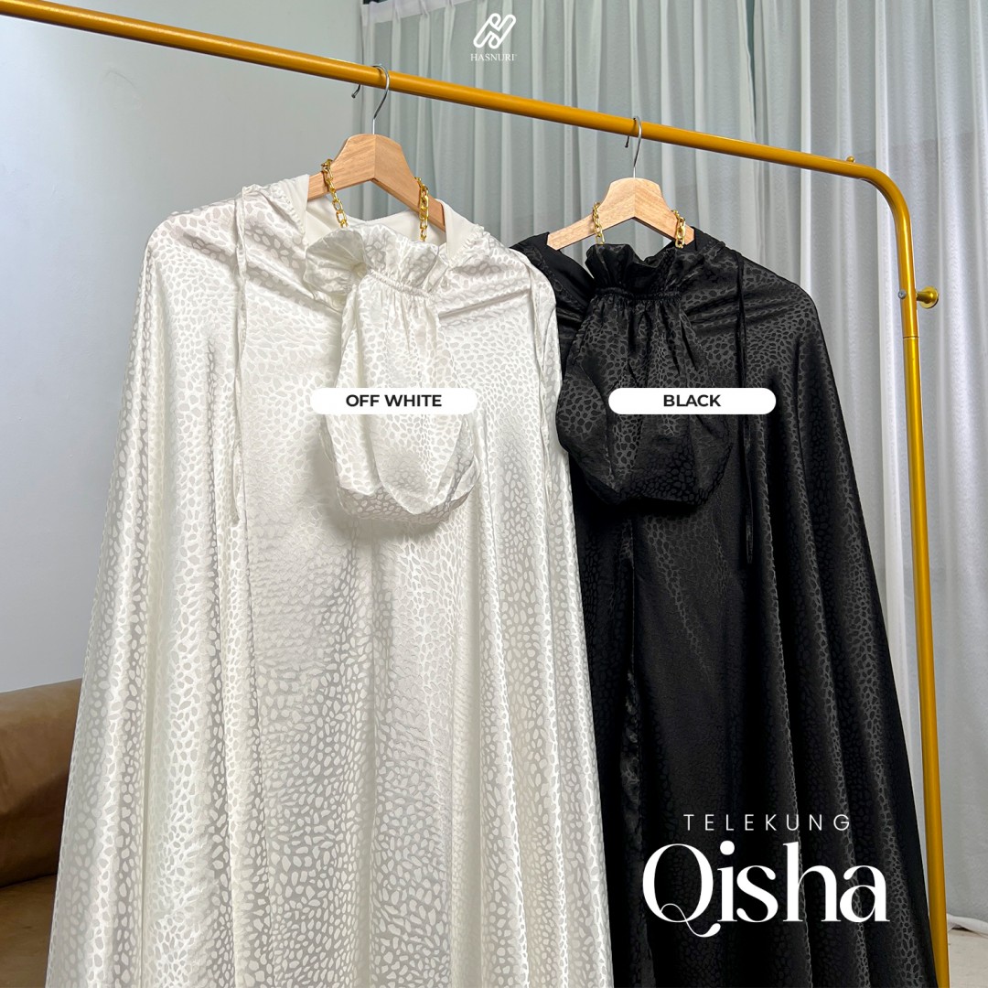 Telekung Qisha - Black