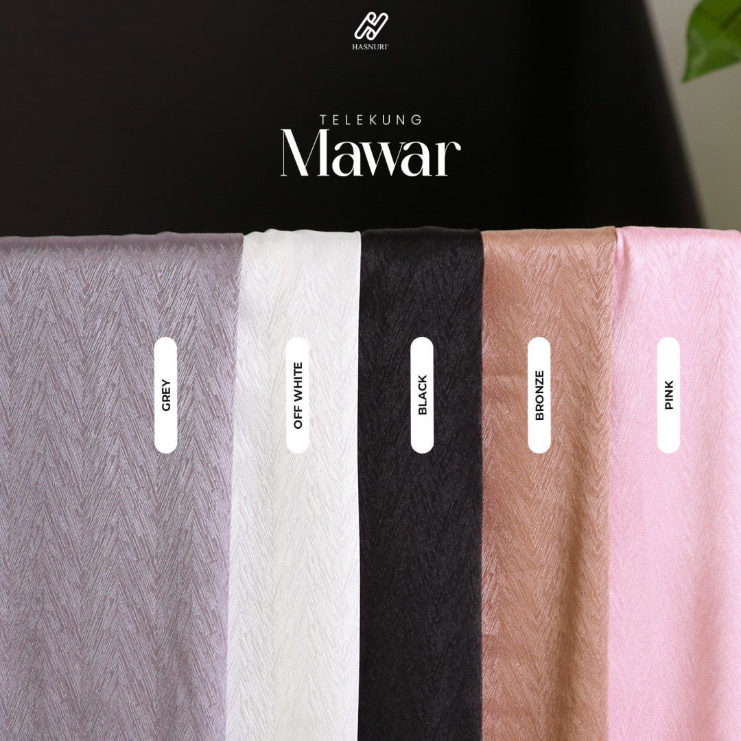 Telekung Mawar - Off White