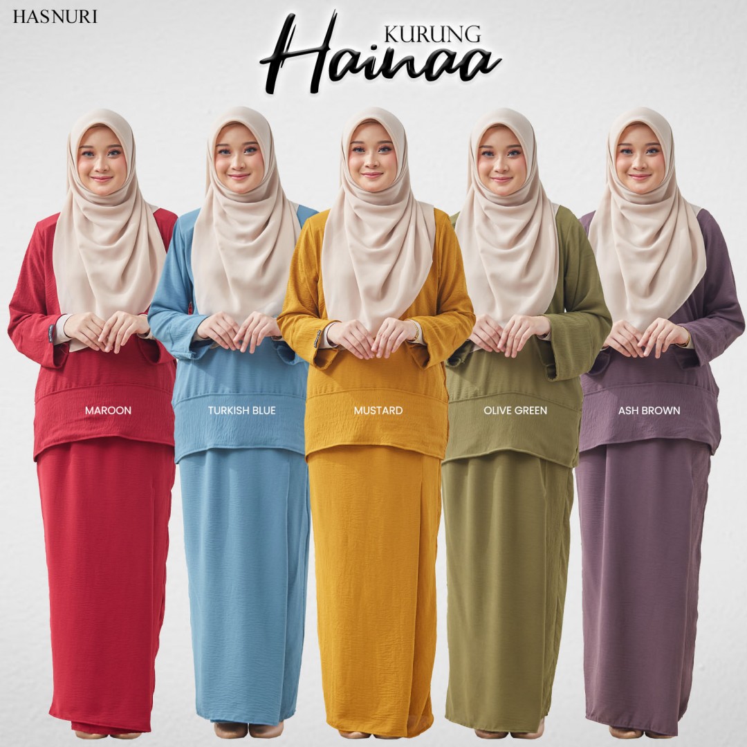 Kurung Hainaa - Olive Green