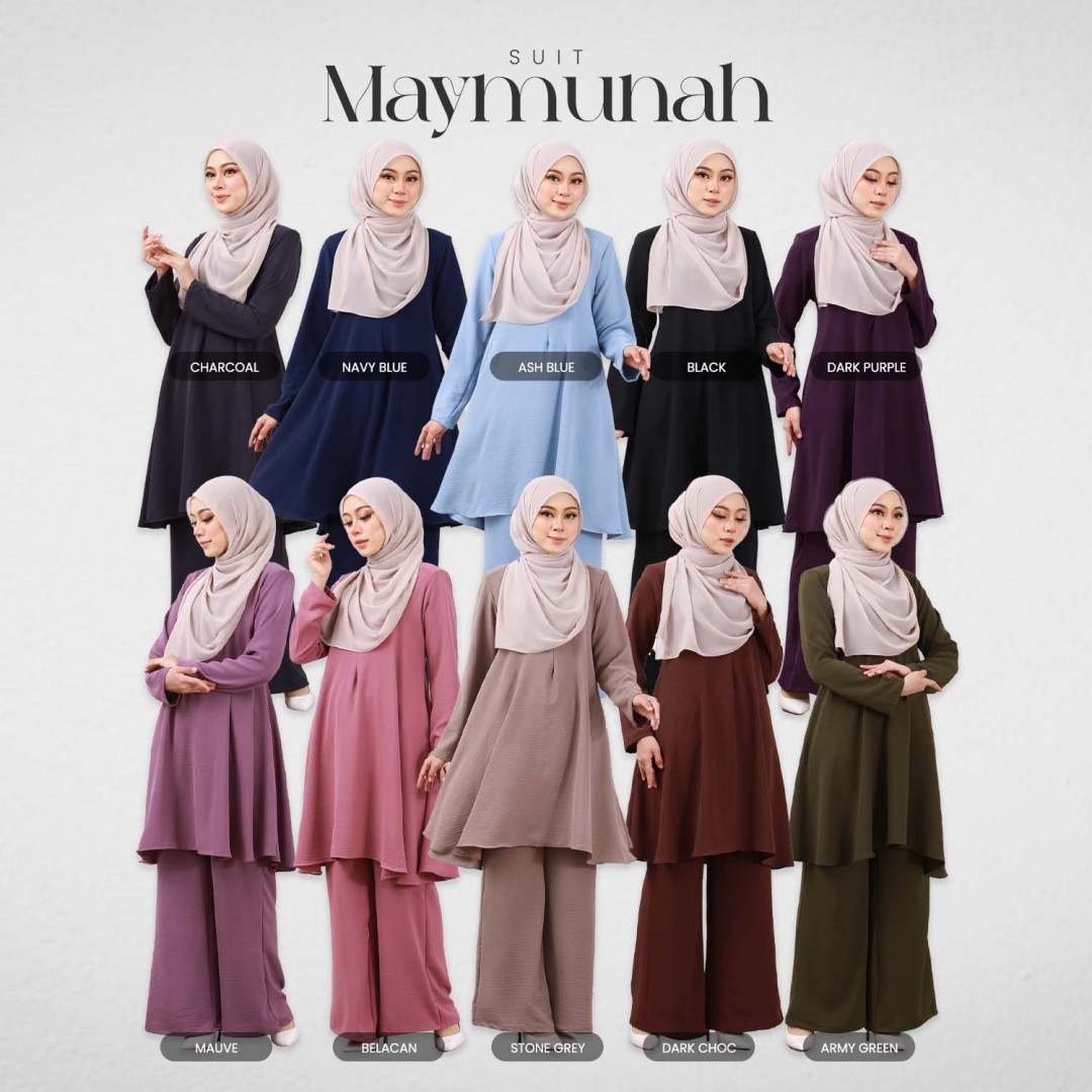 Suit Maymunah - Ash Blue