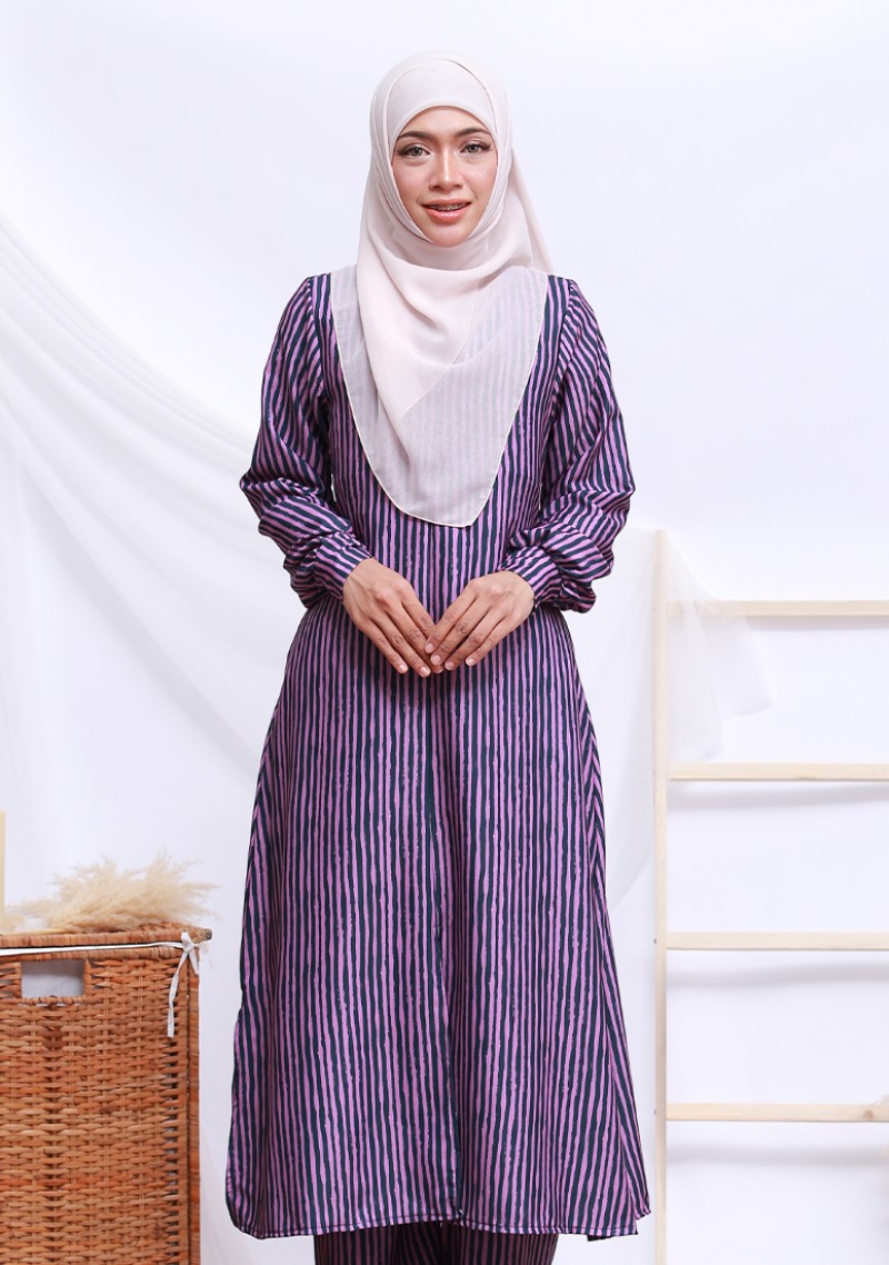 Suit Zakiya Printed - Purple