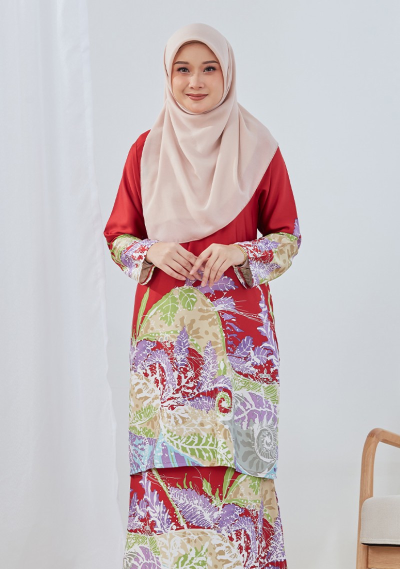 Kurung Batik Puteri - Red