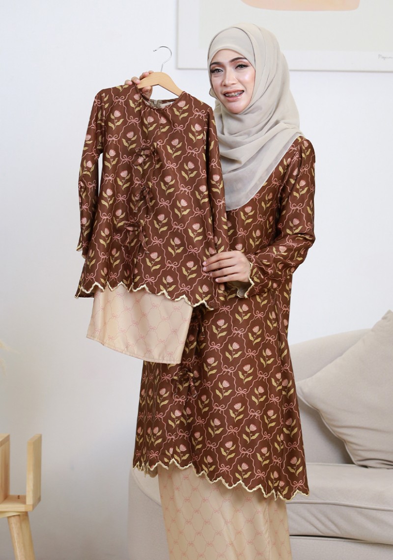 Kurung Sri Tulip Kids - Rich Brown