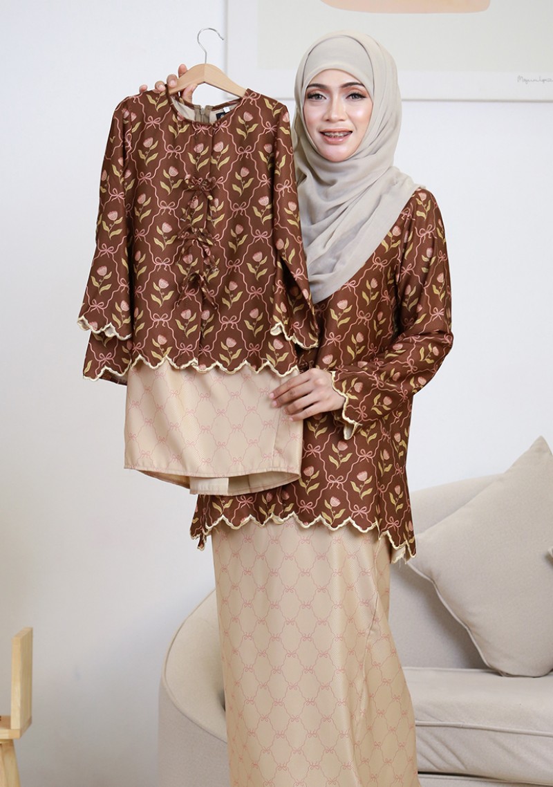 Kurung Sri Tulip Mini Kids - Rich Brown