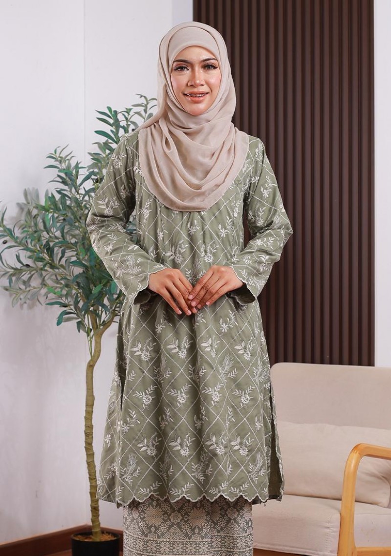 Kurung Saadiah - Sage Green