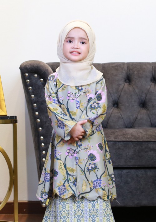 Kurung Dang Tiara Kids - Sage Green