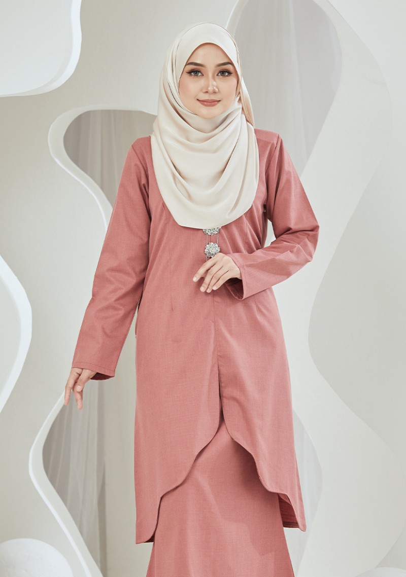 Kurung Suzana - Salmon