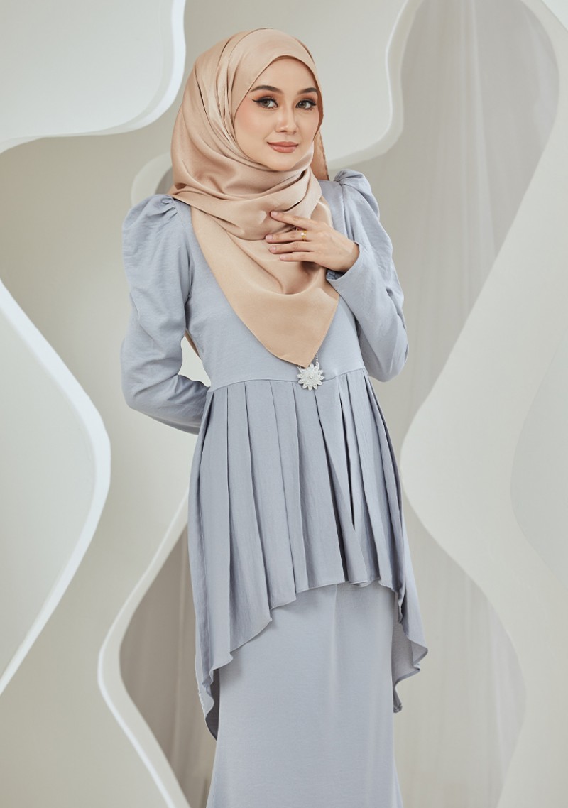 Kurung Dalia - Silver Grey