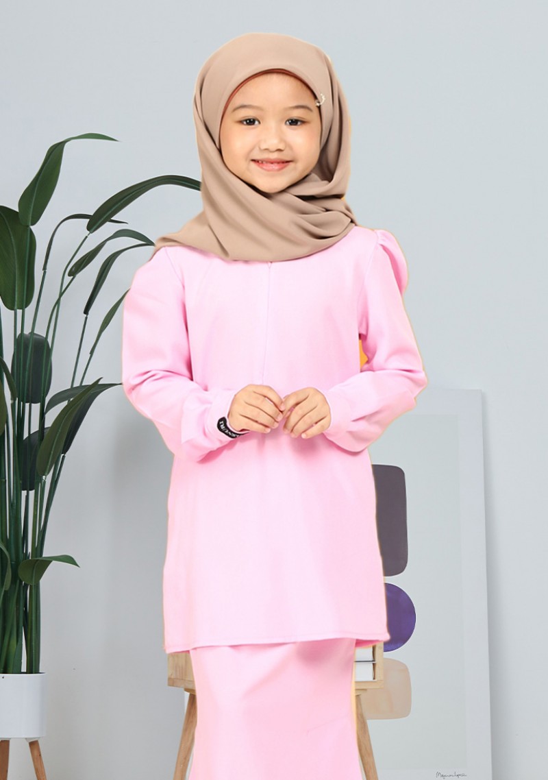 Kurung Syakira Kids - Soft Pink