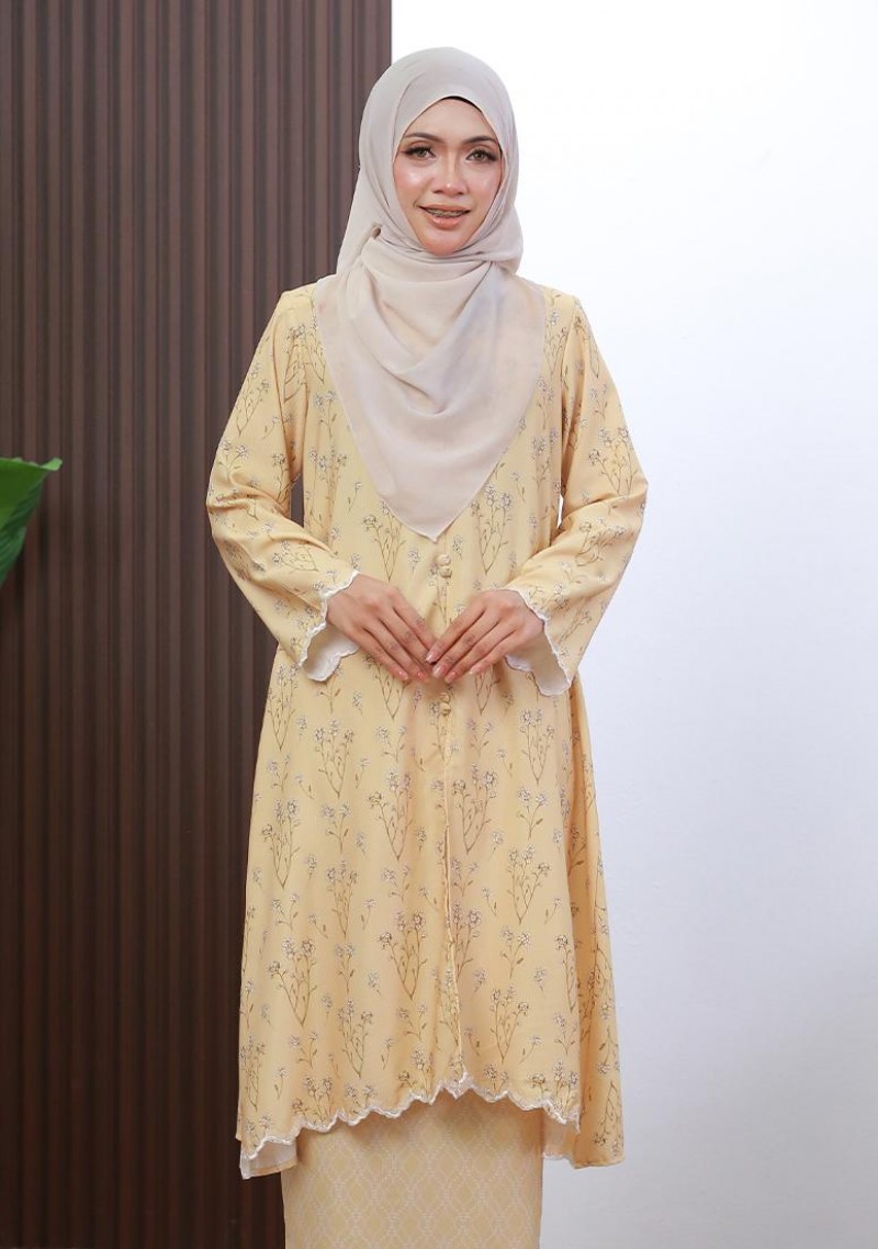Kurung Che Maisara - Soft Yellow