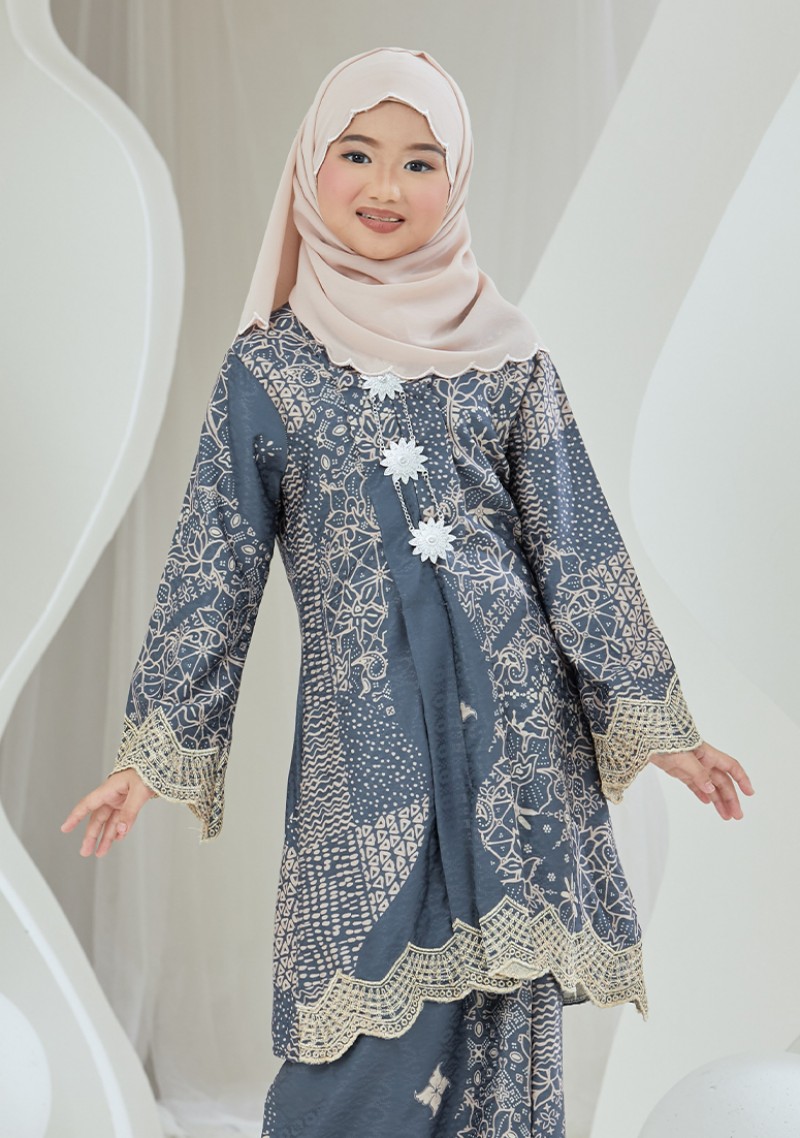 Kebaya Cindai Kids - Spruce Grey