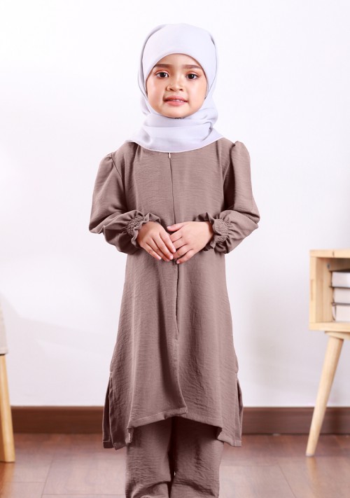 Suit Nur Zakiya Kids - Stone Grey