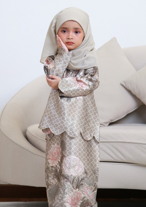 Kurung Wan Amira Kids - Stone Grey