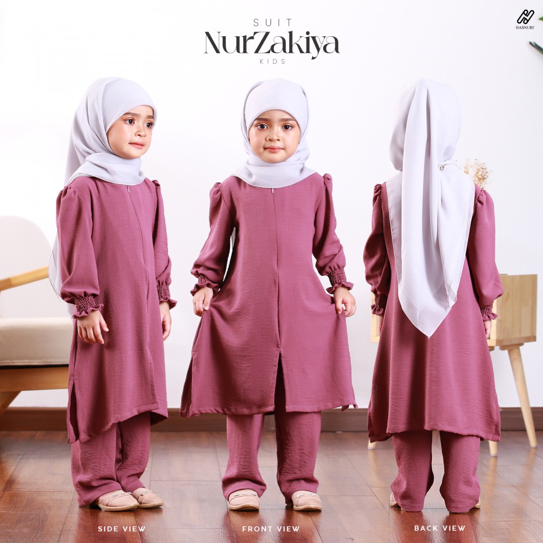Suit Nur Zakiya Kids - Maroon