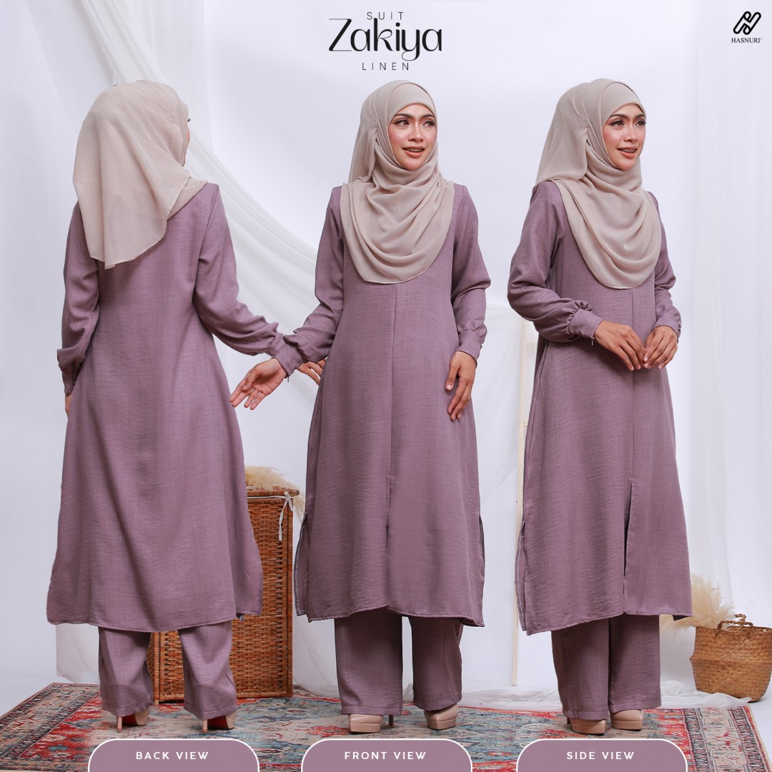 Suit Zakiya Linen - Army Green