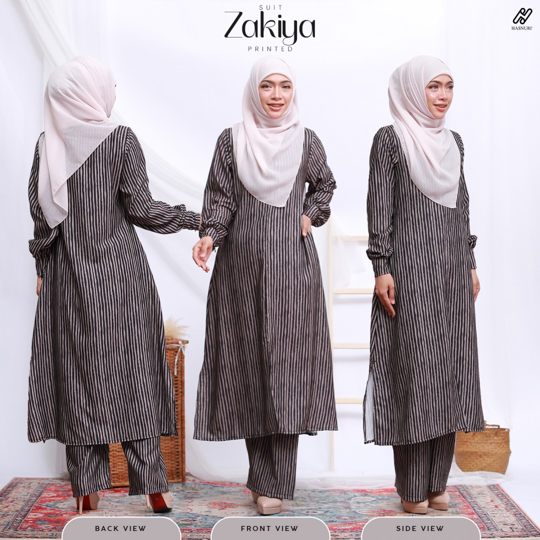 Suit Zakiya Printed - Purple