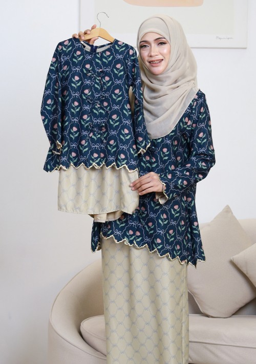 Kurung Sri Tulip Mini Kids - Teal