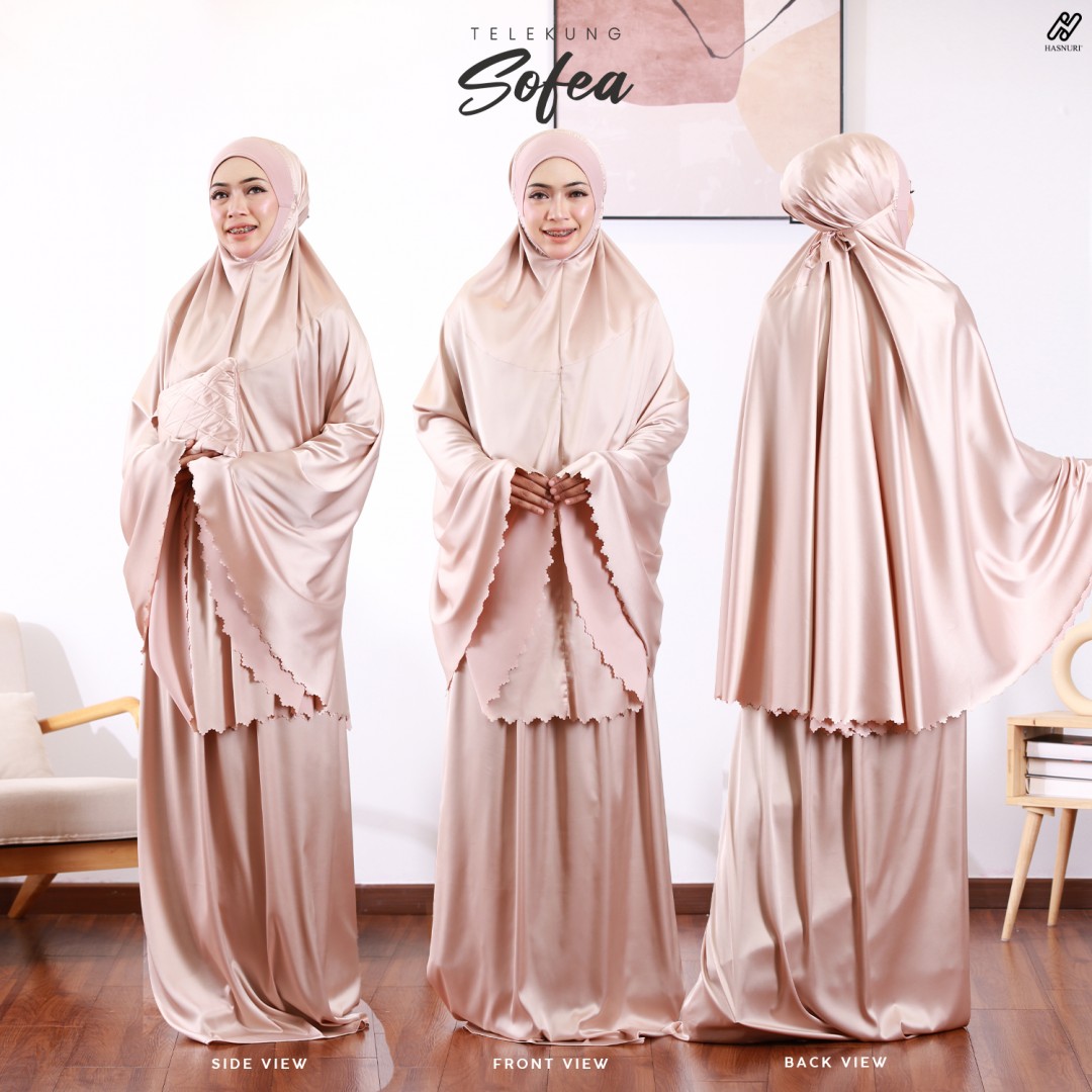 Telekung Sofea - Light Gold
