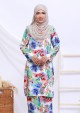 Kurung Aida - White Blue
