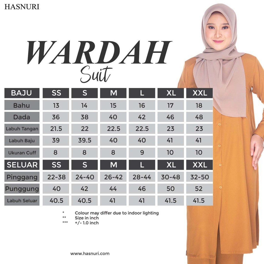 Suit Wardah - Maroon