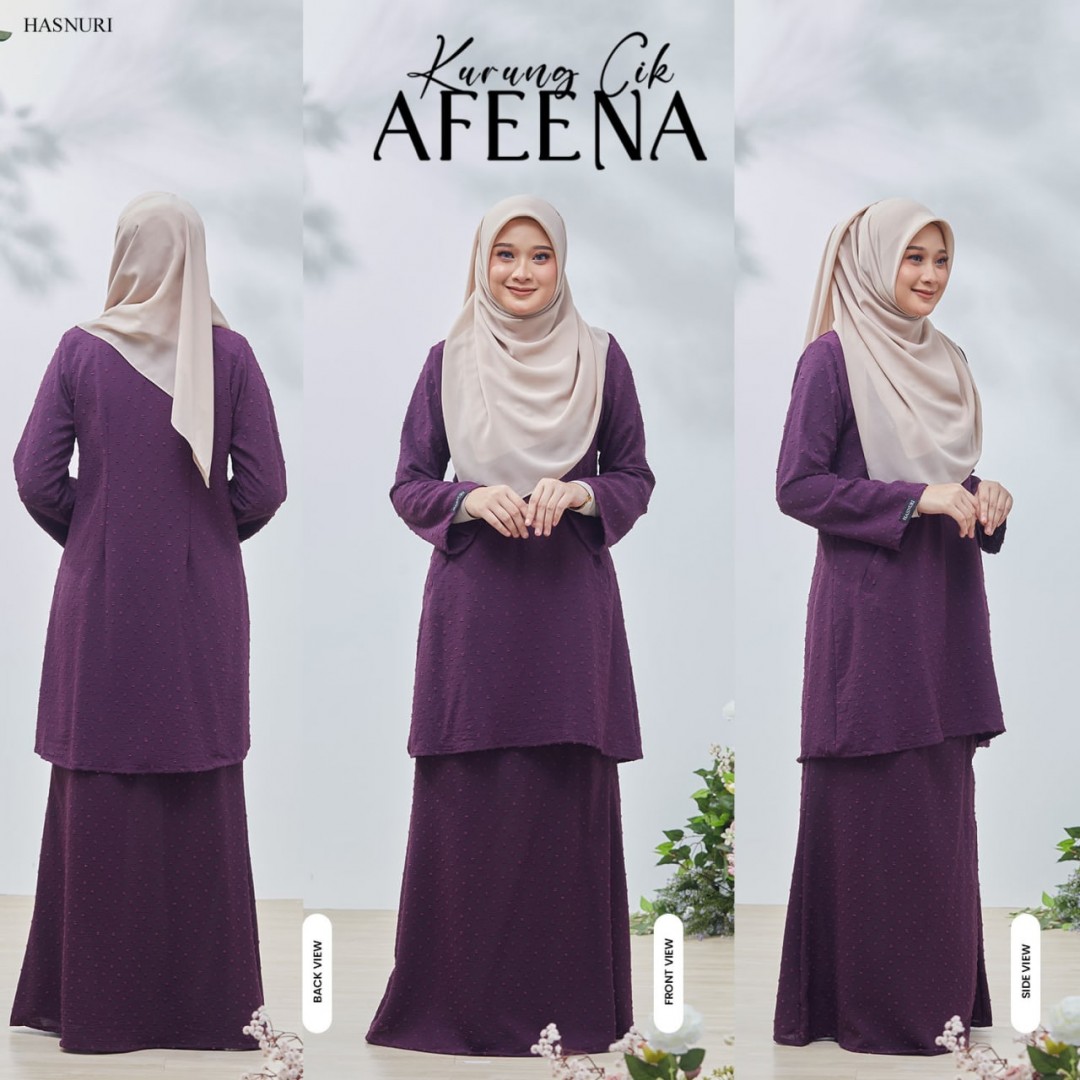Kurung Cik Afeena - Purple