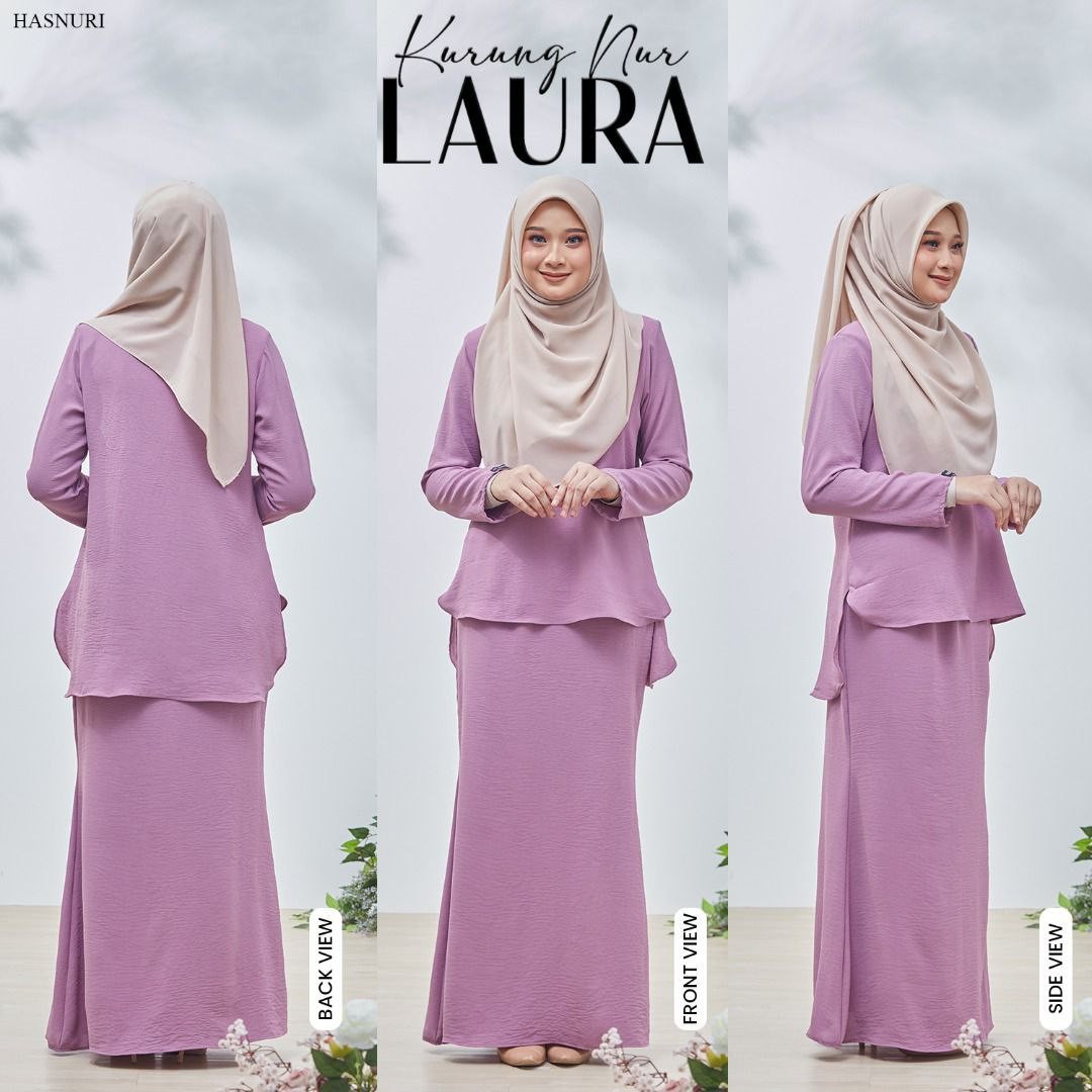 Kurung Nur Laura - Steel Blue