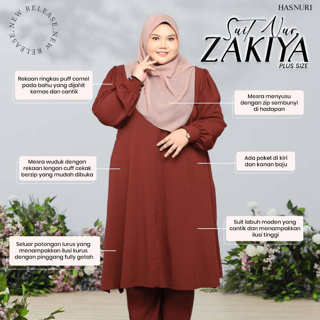 Suit Nur Zakiya Plus Size - Yellow
