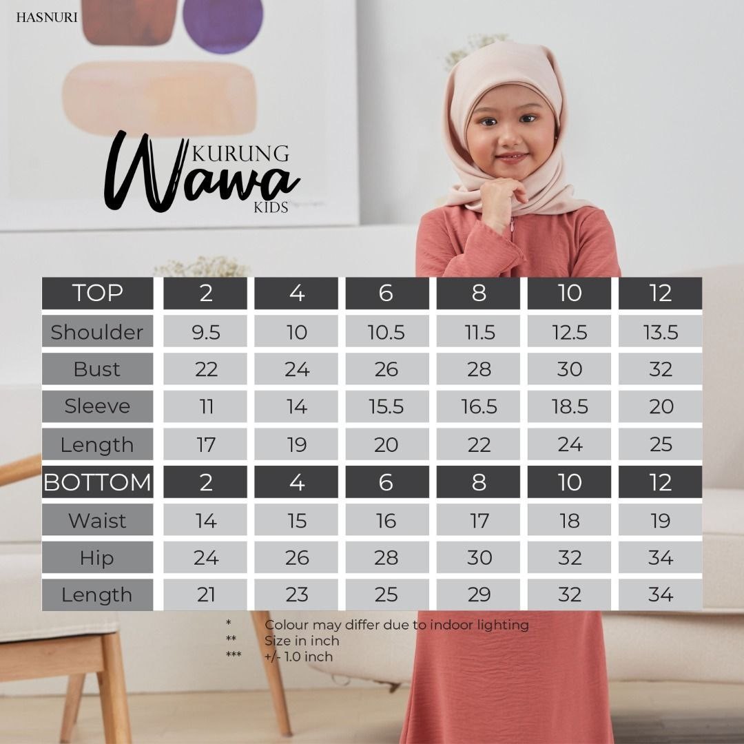 Kurung Wawa Kids - Gold