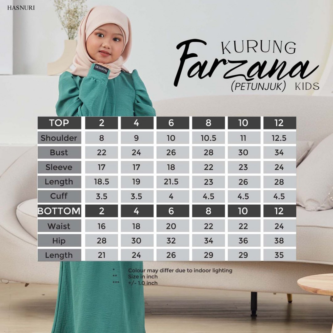 Kurung Farzana Kids - Purple