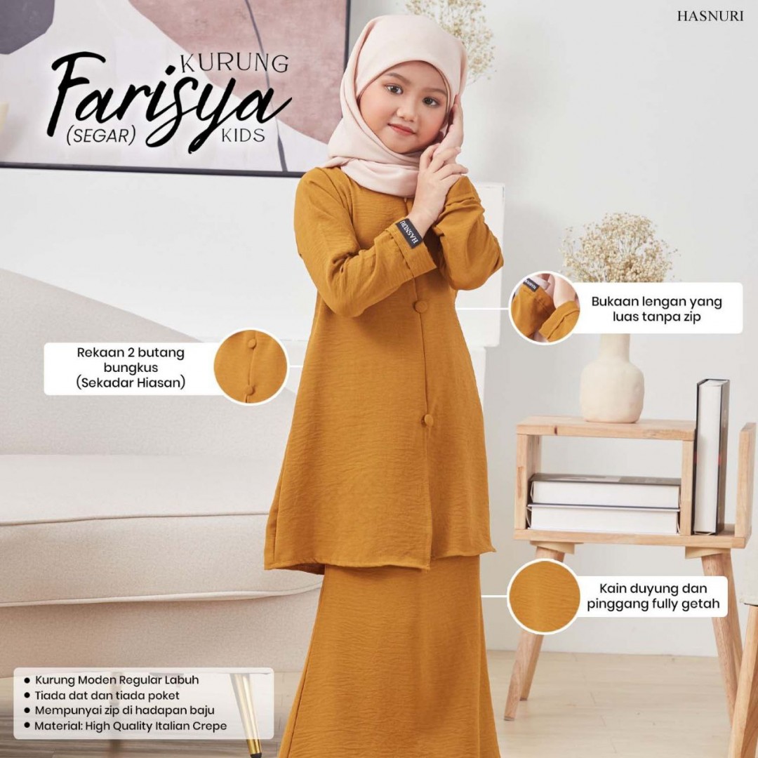 Kurung Farisya Kids - Jade Green