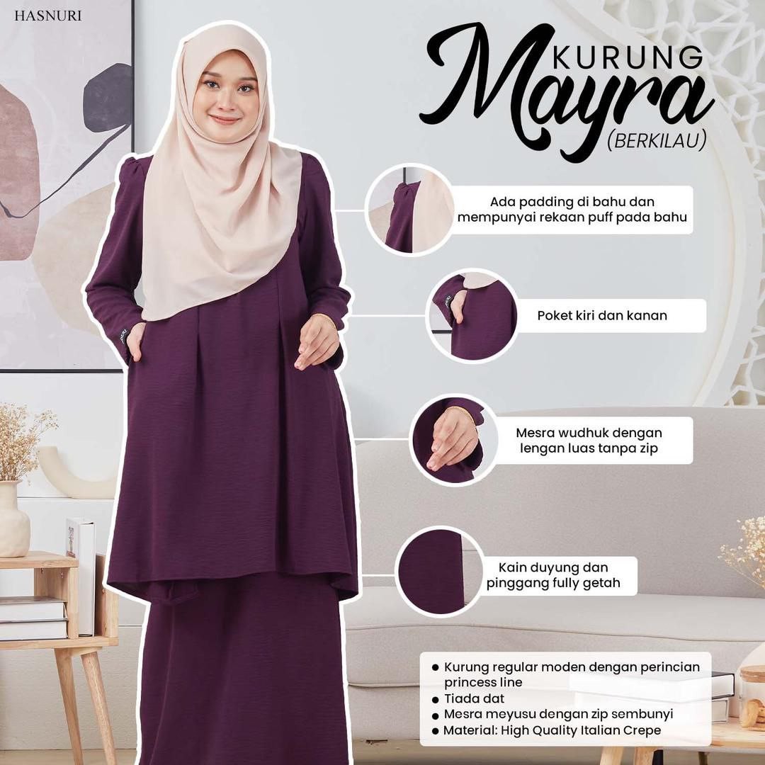 Kurung Mayra - Navy Blue