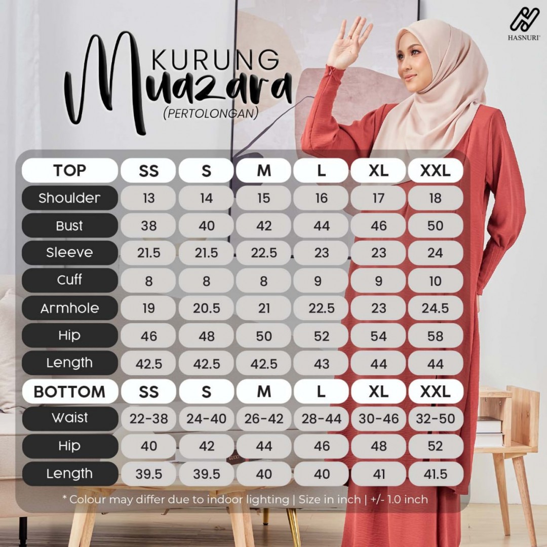 Kurung Muazara - Brick Red