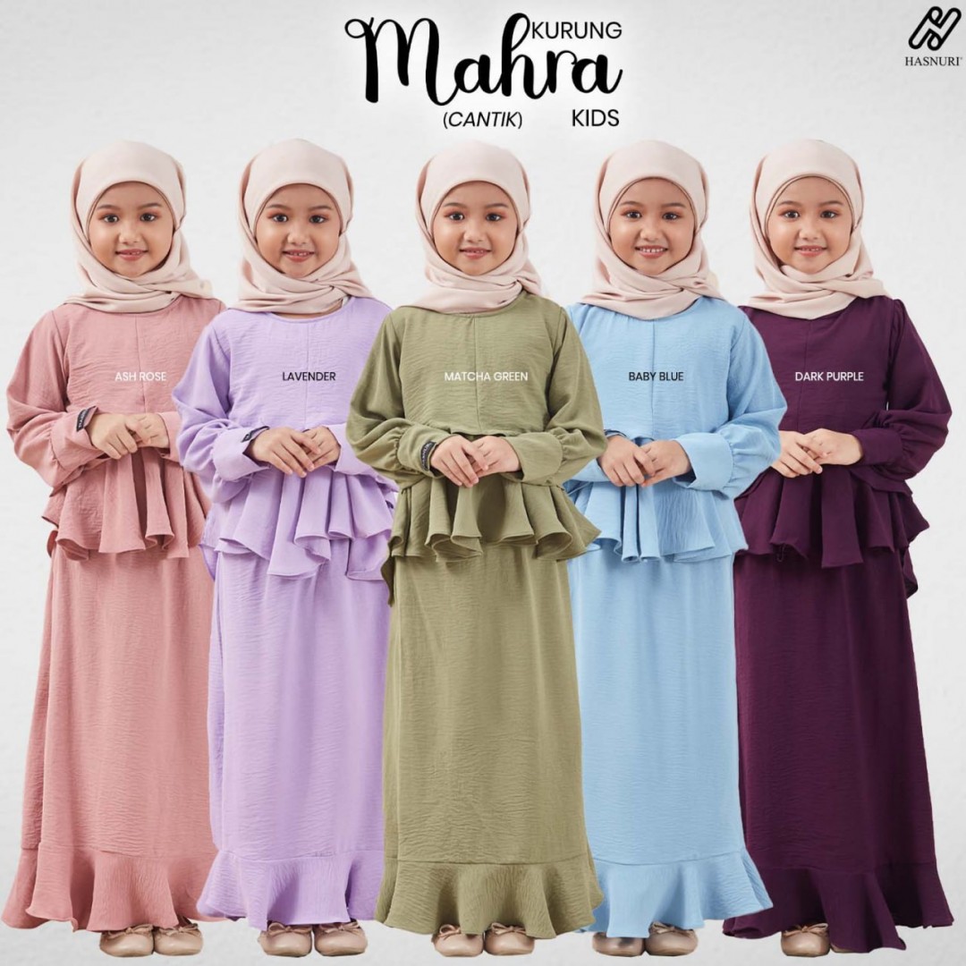 Kurung Mahra Kids - Matcha Green