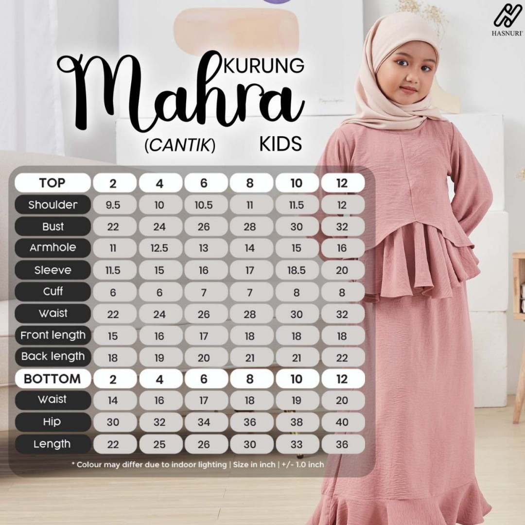 Kurung Mahra Kids - Lavender