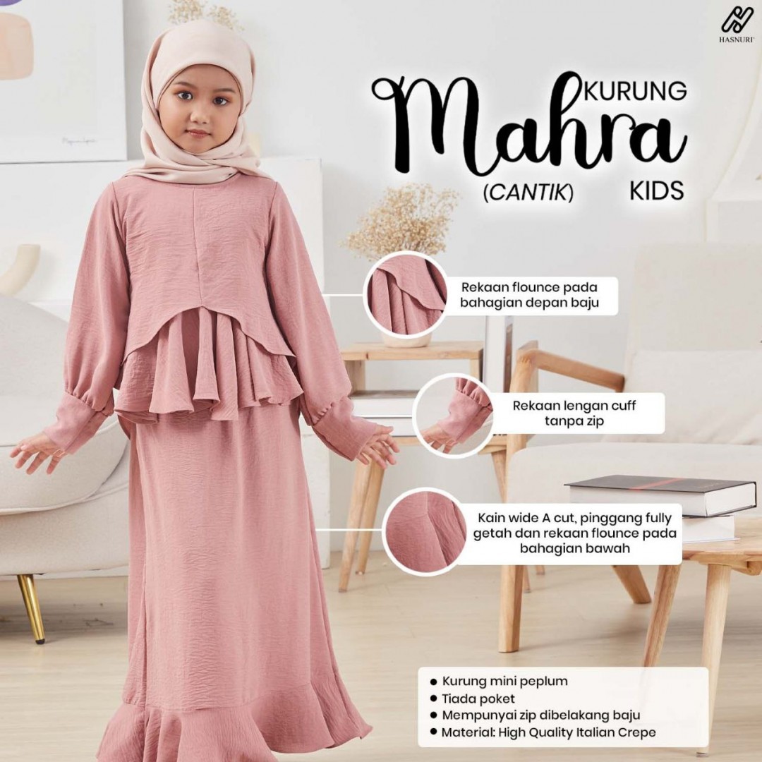 Kurung Mahra Kids - Lavender