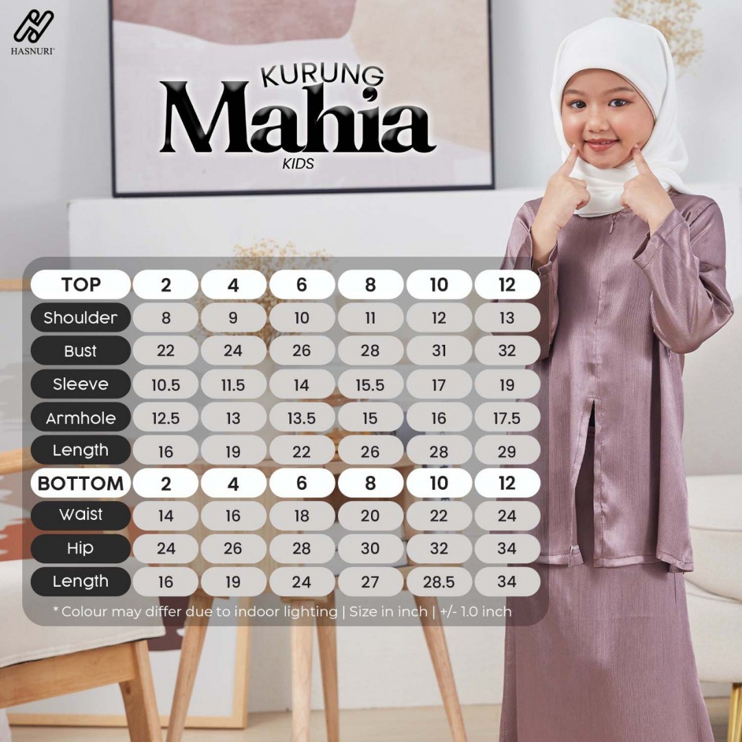 Kurung Mahia Kids - Ash Mauve